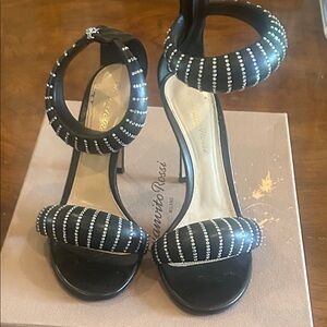Gianvito Rossi Black Heels with Silver Accents
